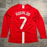 Camisa Retrô Manchester United Manga Longa 2007/08 Home - Imagem 8